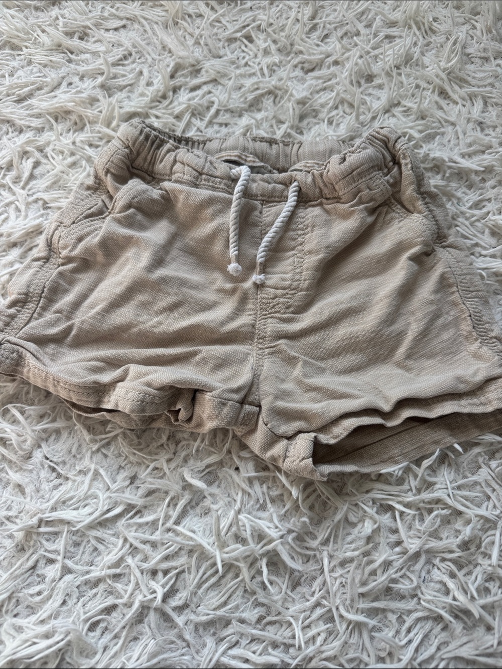 H&M Taupe Drawstring Cotton Shorts